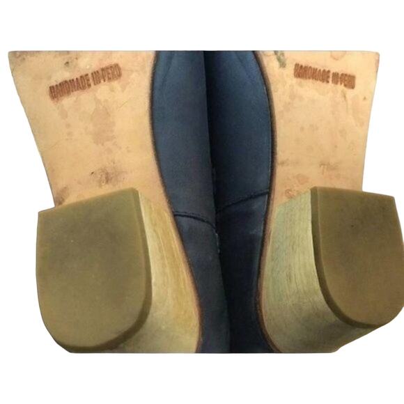 Responsibly Handcrafted Fortress of Inca Leather Booties, Navy, Boho, Festival 7 - Picture 8 of 10